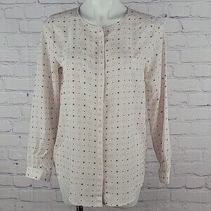 Violet & Claire Women's Medium Button Down Top Multicolored Geometric Print work